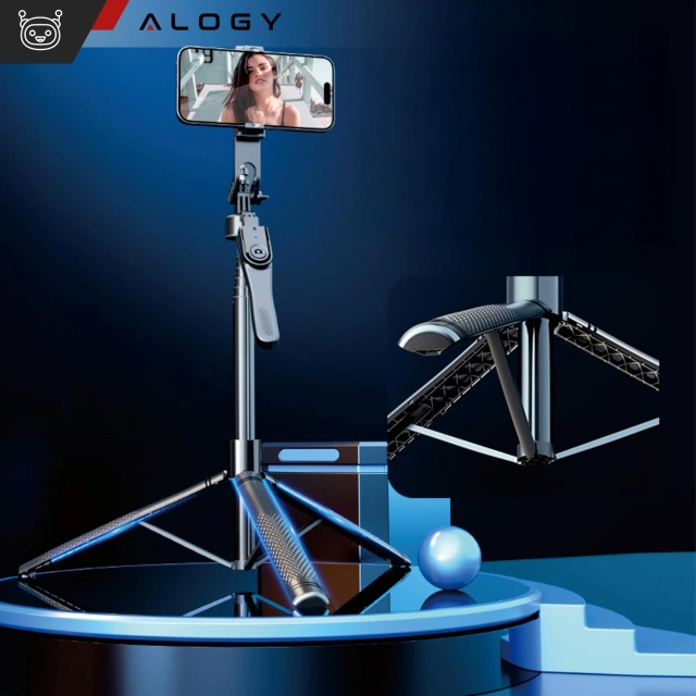 Kijek Selfie Tripod Alogy FlexPod Max z uchwytem na telefon i mocowaniem 1/4 Stabilizacja pilot Bluetooth 215cm