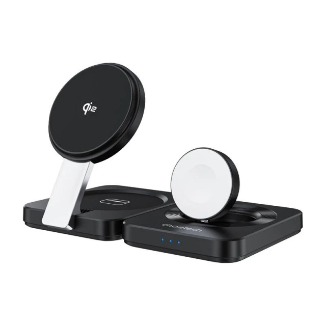 Ładowarka Składana 3w1 Choetech Qi2 MagSafe iPhone Watch AirPods Czarna