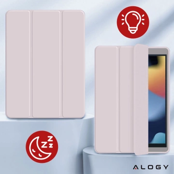 Puzdro na Apple iPad 10.2 9 Gen 8/7 2021/2020/2019 Smart Pencil Case Alogy TPU Kryt na tablet Ružové sklo