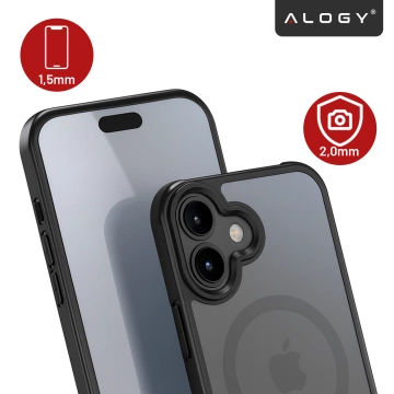 Чохол для Apple iPhone 16 Pro Max Alogy MagSafe Hybrid Matte Case Matte Cover with Lens Protection Black