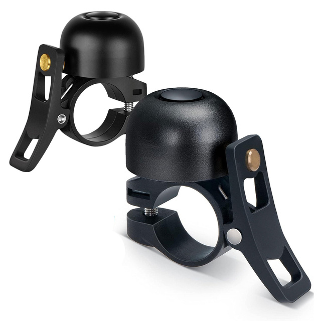 Cyklistický zvonček na bicykel univerzálny mini RockBros 2018-1ABK hlasitý 120dB na riadidlá vodeodolný čierny