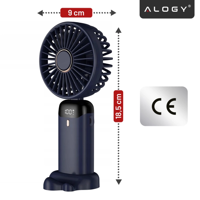 Ventilator Ventilator Handventilator Kabellos Alogy Desktop Tragbarer Handheld mit Telefonhalter USB-C Marineblau