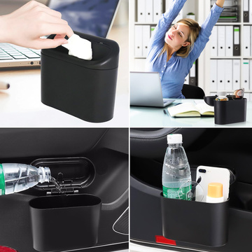 Автомобільний сміттєвий бак органайзер міні невеликий бак для автомобіля Alogy чорні пакети для сміття 90 шт. суміш з 6 рулетів