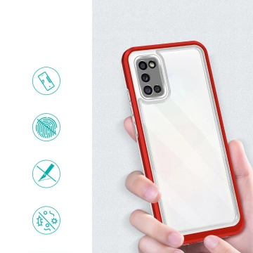Прозорий чохол 3в1 для Samsung Galaxy A03s (166) рамка gel cover червоний