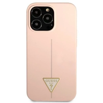 Guess GUHCP13XSLTGP case for Apple iPhone 13 Pro Max 6.7" pink/pink hardcase Silicone Triangle