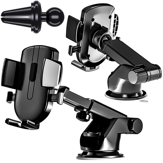 Alogy 2in1 Car Window Phone Holder for Dashboard Grille Black USB-C Cable 2.4A 1m