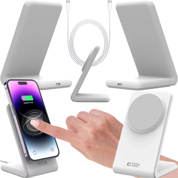 QI Tech-Protect induktives Ladegerät qi15w-a23 magnetisches magsafe kabelloses Ladegerät weiß