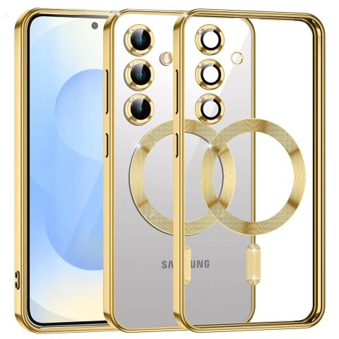 Чохол MagSafe для Apple iPhone 16 Pro Max Alogy Glamour Luxury Ring Housing Gold-Transparent