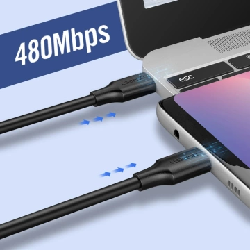 UGREEN USB typ C kabel pro nabíjení a přenos dat 3A 0,5m černý (US286)