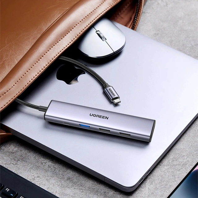 Адаптер Ugreen CM478 USB-C на HDMI / USB-A 3.0 / 2x USB 2.0 / PD, сірий
