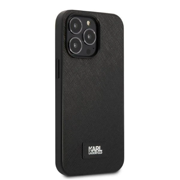 Ochranné pouzdro na telefon Karl Lagerfeld KLHCP13LSFMP2K pro Apple iPhone 13 Pro / 13 6,1" hardcase black/black Saffiano Plaque