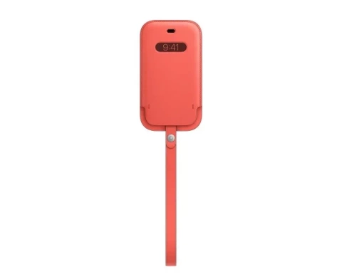 Etui futerał do Apple iPhone 12/12 Pro, kolor Pomarańczowy Pink  - Leather Sleeve