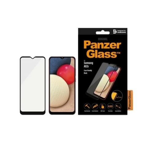 Загартоване скло PanzerGlass E2E Super для Samsung Galaxy A02s A025F Case Friendly AntiBacterial чорний/чорний