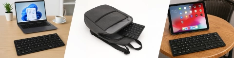 Wireless Bluetooth BT 3.0 Keyboard, universal for iPad iMac iOS Android Windows slim Black