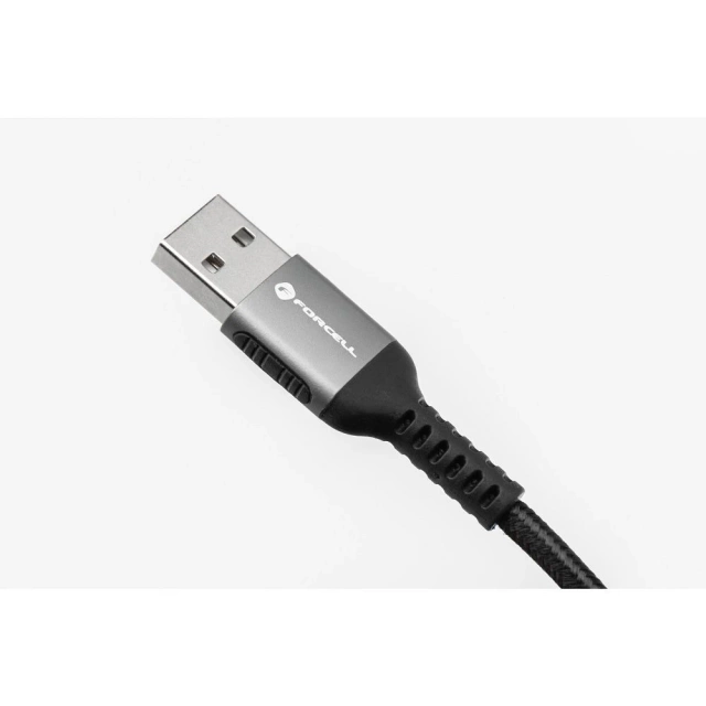 Kábel USB-A na Lightning 12W 3m nylonový Forcell hliníkový pre iPhone a iPad