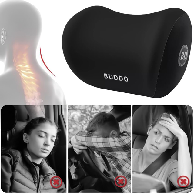 Alogy Autokissen Kopfstütze Memory Foam Schwarz