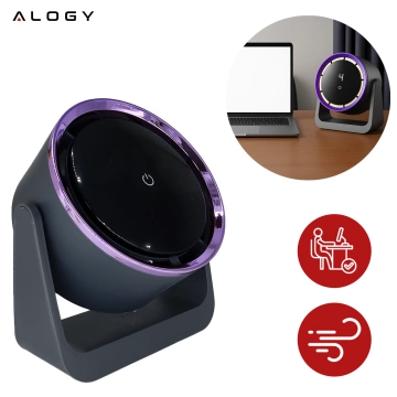 Fan Desk Fan Standing Small Circulator with Clip Cordless Handheld 500mAh USB-C Alogy White