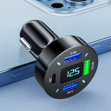 Alogy Autoladegerät 66W 3x USB 1x USB-C Typ C Schnellladung QC 3.0 PD
