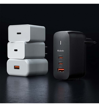 Nástenná nabíjačka GaN 65W Mcdodo CH-0291 2x USB-C, USB-A (čierna)
