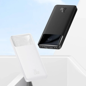 Powerbank mit Schnellladung Baseus Bipow 10000mAh 20W weiß (Overseas Edition) USB-A - Micro USB Kabel 0,25m weiß (PPBD050502)