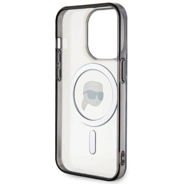 Etui Karl Lagerfeld KLHMP15XHKHNOTK pro iPhone 15 Pro Max 6,7" průhledný pevný obal IML Karl`s Head MagSafe