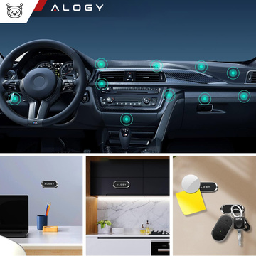 Uchwyt magnetyczny samochodowy Alogy do auta uniwersalny do telefonu na kokpit do deski Srebrny