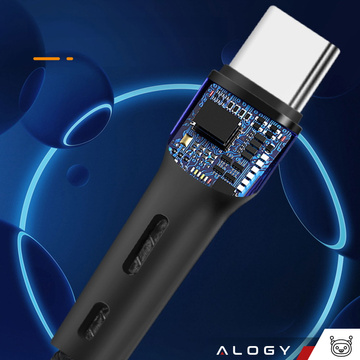 Kabel Alogy 2v1 USB-C to Lightning PowerDelivery pro Apple iPhone PD 60W 100cm černý