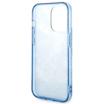 Etui Guess GUHCP14LHGPLHB do Apple iPhone 14 Pro 6,1" niebieski/modré pevné puzdro Porcelain Collection