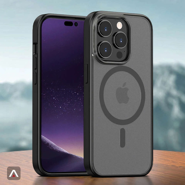 Matné puzdro na telefón Alogy MagMat pre ochranný kryt MagSafe pre Apple iPhone 14 Pro Max Black Glass