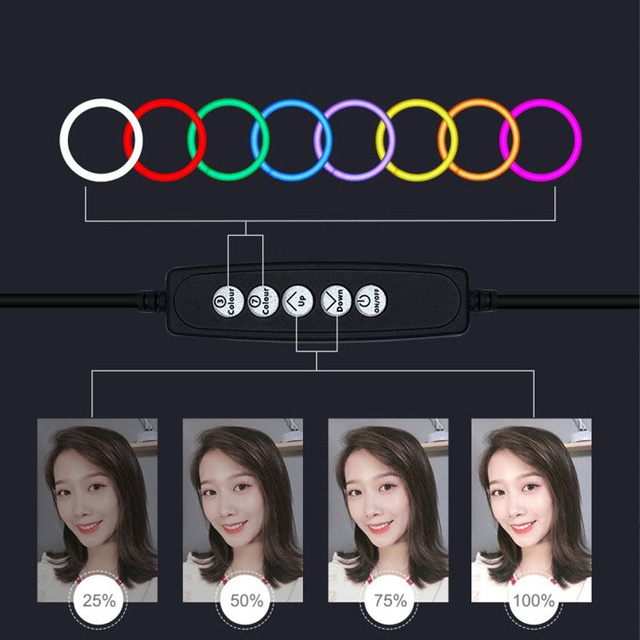 Puluz stativ 1,1 m s RGBW LED osvětlením 26 cm vlog / stream / smartphone PKT3044