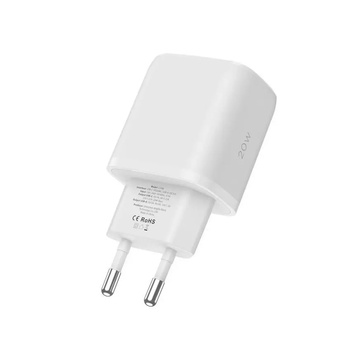 C20W 2-PORT NETWORK CHARGER PD20W/QC3.0   LIGHTNING CABLE WHITE