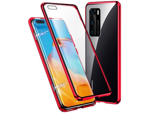 Obojstranné magnetické sklenené puzdro Dr.Fit pre Huawei P40 Red