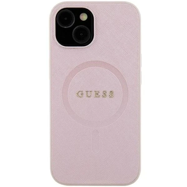 Чохол Guess GUHMP15MPSAHMCP для iPhone 15 Plus 6.7" hardcase Saffiano MagSafe рожевий/рожевий