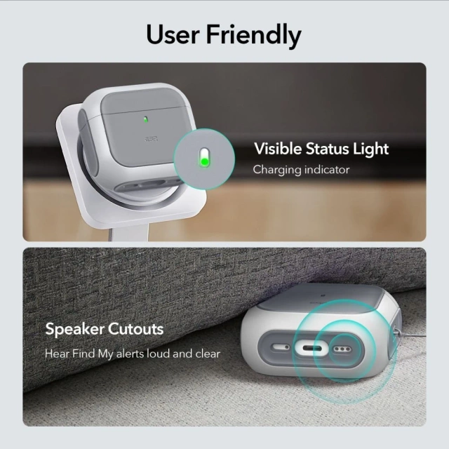 Ochranné pouzdro pro sluchátka ESR Orbit Halolock MagSafe Apple AirPods 4 White