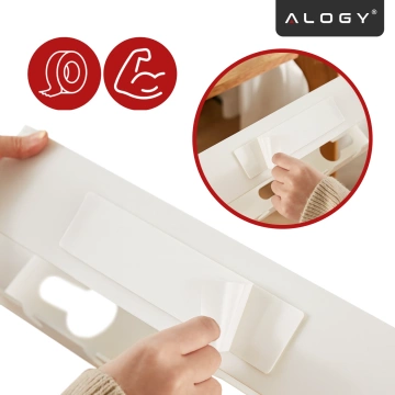 2-in-1 Under-Desk and Wall-Mounted Cable Organizer, 40 cm, with Adhesive Strip to Keep Your Desk Tidy, Alogy CableHold™ – White