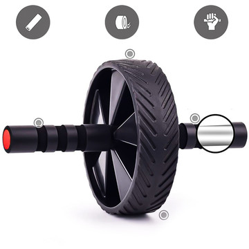 Wheel Abdominal Muscle Roller Biceps ABS Wheel Fitness Wheel Training Sports Black