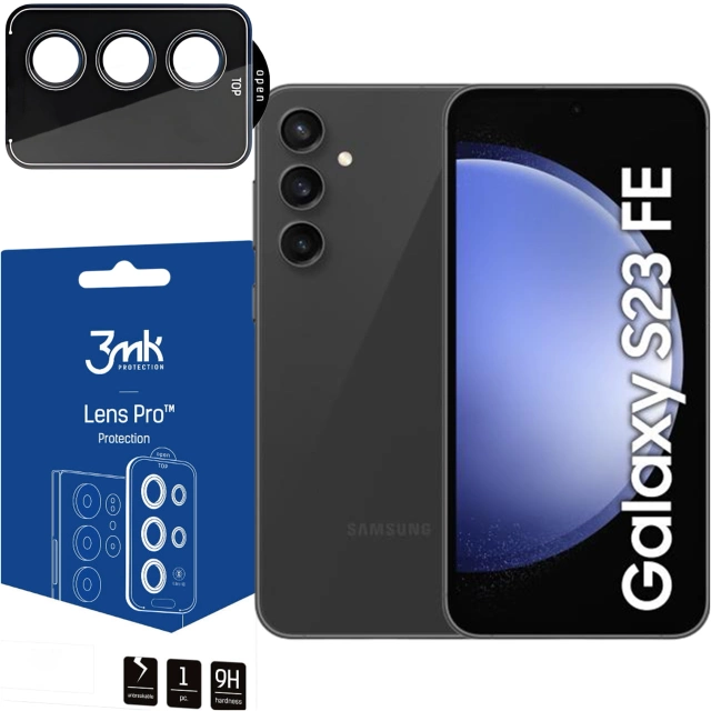 Скло для Samsung Galaxy S23 FE Camera Protector Lens 3mk Lens Protection Pro Black Protective Cover