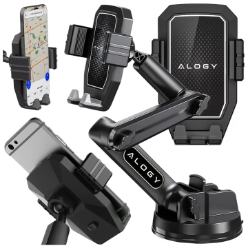 7,2-Zoll-Autotelefonhalter für LKW, Bus, LKW, Bagger, Auto, 43 cm lang, für das Cockpitfenster, Alogy, Schwarz