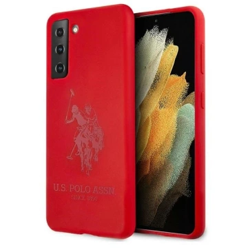 US Polo Silicone On Tone Phone Case for Samsung Galaxy S21 red/red