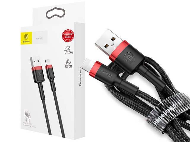 Baseus Kabel USB Lightning iPhone 2.4A 1m Czerwony