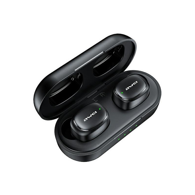 AWEI Bluetooth 5.1 T13 Pro TWS kabellose Kopfhörer-Dockingstation Schwarz