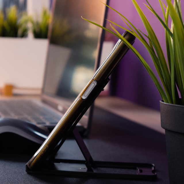 Nastaviteľný stojan Alogy holder skladací stolný stojan na telefón / tablet Čierny