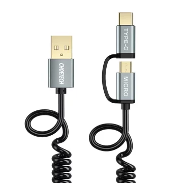 Choetech 2in1 Kabel USB - USB Typ C / Micro USB 1,2m schwarz (XAC-0012-101BK)