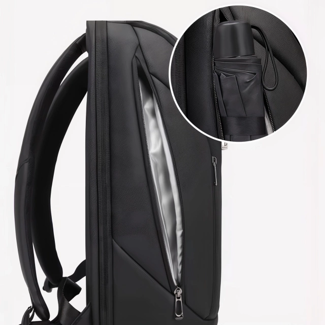 Bange Waterproof Backpack Laptop Bag 15.6" City Travel 48x31x16 cm for Work School Plane Men's Women's with USB Port Black