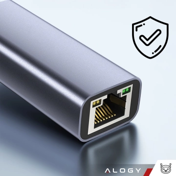 Adaptér USB na Ethernet Alogy LAN RJ45 GIGABIT 1000 MBPS sieťová karta čierna