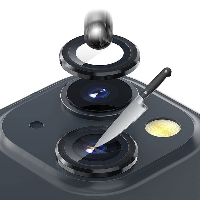 Alogy Metal Lens Ochranné sklo Krytky objektivu pro Apple iPhone 13/13 Mini Black