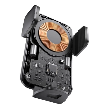 Baseus Wisdom Car Holder for a car phone with a QI inductive charger for a grille Black