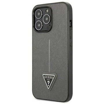 "Etui Guess GUHCP14LPSATLG für Apple iPhone 14 Pro 6,1\" srebrny/silver Hardcase SaffianoTriangle Logo"