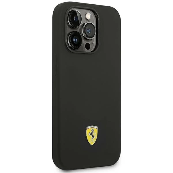 Ferrari iPhone 14 Pro 6.1" case black/black hardcase Silicone Metal Logo