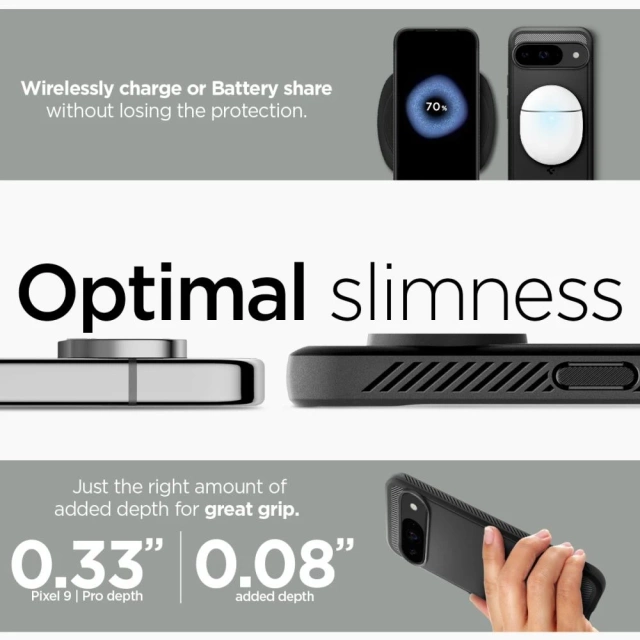 Etui Spigen Rugged Armor pre Google Pixel 9/9 Pro Matte Black